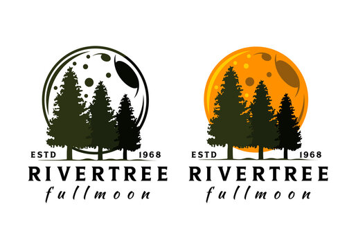 Logo River Tree Vector Illustration Template Good for Any Industry