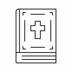 Obraz premium bible christianity book line icon vector illustration