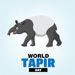 Happy world tapir day. simple and elegant vector or illustration design