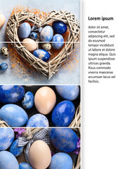 Collage of Easter eggs composition.