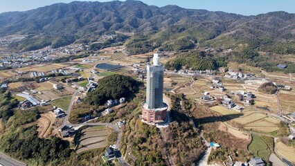 2022年1月　淡路島にある解体工事中の世界平和大観音像をドローンで空撮