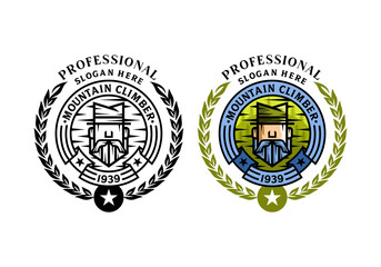 Logo Mountain Climber Vector Illustration Template Good for Any Industry