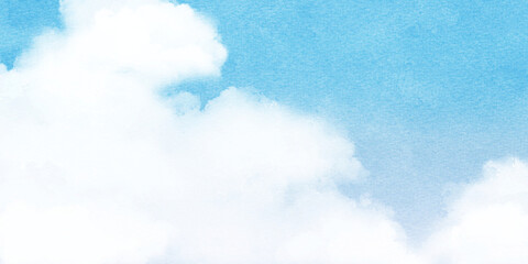 Obraz premium 背景素材_水彩テクスチャ_青空