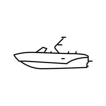 bowrider boat line icon vector illustration