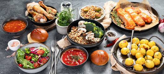 Assorted meal dish