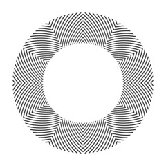 Circle geometric lines pattern for decorative round frame.