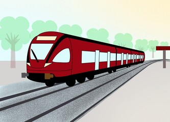 Obraz na płótnie Canvas train on the railway