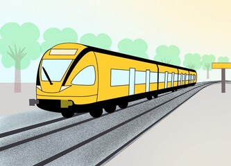 Fototapeta premium train on the railway