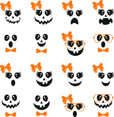Cute Ghost Faces, Halloween