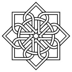 Kufic pattern symbol with a white background 