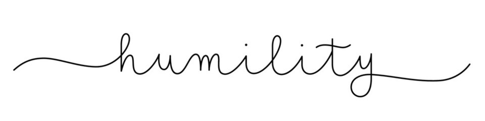 HUMILITY black vector monoline calligraphy banner with swashes