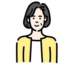 笑顔の中年女性
