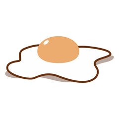Fried eggs vector cartoon illustration isolated on a white background.