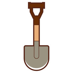 Shovel vector cartoon illustration isolated on a white background.