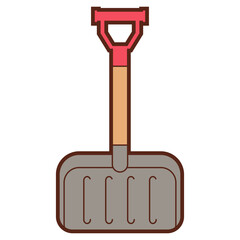 Snow shovel vector cartoon illustration isolated on a white background.