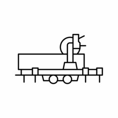 saw trailer line icon vector illustration