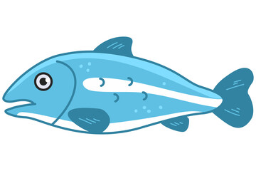 Salmon fish vector cartoon illustration isolated on a white background.