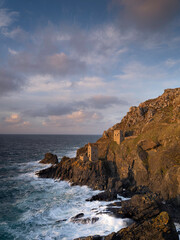 Botallack mines Cornwall. Disused tin mines on the Cornish coast now a UNESCO World Heritage Site