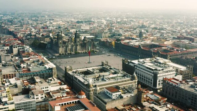 Aerial view of constitution square in Mexico city
