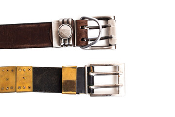 Twwo belt isolated on a white background