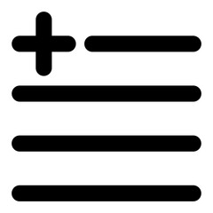 Obraz premium add to playlist glyph icon