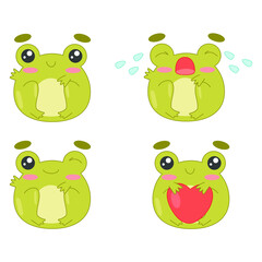 Obraz premium set of funny cartoon frogs vector