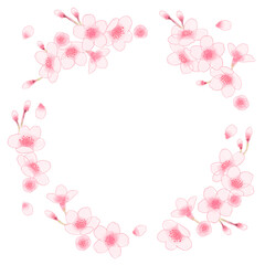 桜のイラストのフレーム素材