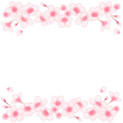 桜のイラストのフレーム素材