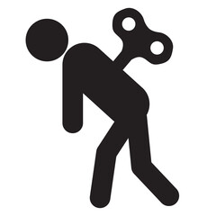 Fatigue icon on white background. no energy flag. Tired symbol. flat style.