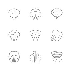 Set line icons of smell