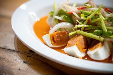 Salted Egg Spicy Salad (Yum Kai Kem)