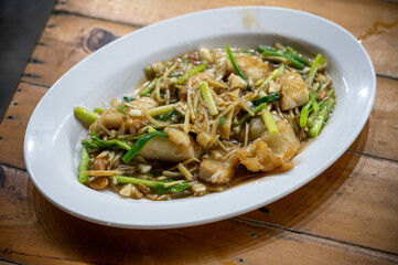 Stir-Fried Sea Bass with Chinese Celery