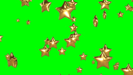 星 キラキラ 降り注ぐ クリスマス 金色 グリーンバック [別Verあり]