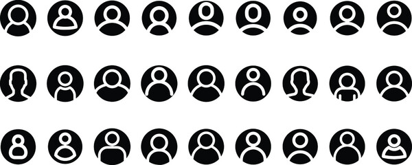 User icon in flat style. People icon set in trendy style. authentication icon set. People symbol design