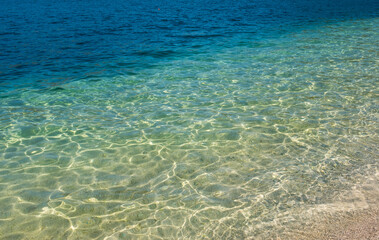 Naklejka na ściany i meble Clear blue water of Adriatic sea 