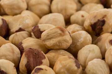 Hazel nuts close up