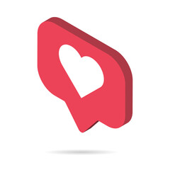 Follower isometric notification symbol for application instagram. Web app button for social media. Vector illustration icon