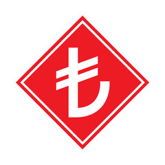 Turkish lira money icon, tl financial business sign,  cash economy symbol isolated on background, vector illustration