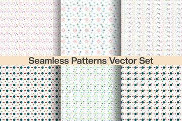 Creative seamless patterns and prints set | For fashion kids wear, T-shirts, posters, cards, scrapbooking, birthday and party invitations.