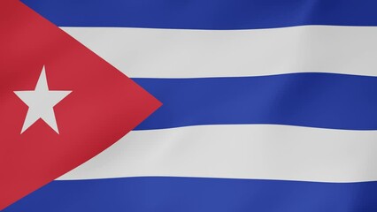 Bandera animada, Cuba. 4K