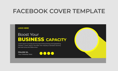 Corporate Facebook Cover Template, Business Facebook Cover Design, Modern, Vector, Abstract