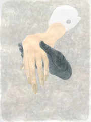 Rolgordijnen hands. watercolor illustration © Anna Ismagilova