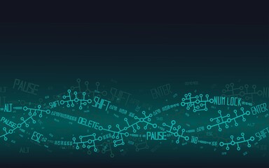 Dark green gradient background.