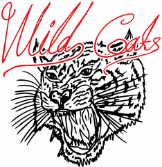 Tattoo tribal Wild cats graphic design vector art