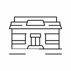 eatery cafeteria building line icon vector illustration