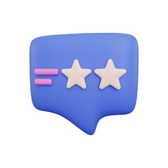 Feedback Star. isolated on a white background. 3d illustration
