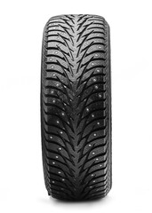new winter studded tire, isolate on a white background
