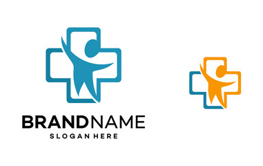 Obraz premium Happy Health Medical Icon Element. Children Medical Health Logo Design Template Illustration Vector