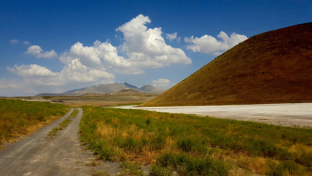 Lake Meke and volcanic crater site  located in Karapinar district of Konya Province near Konya