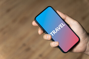 Travel - hand holding a phone